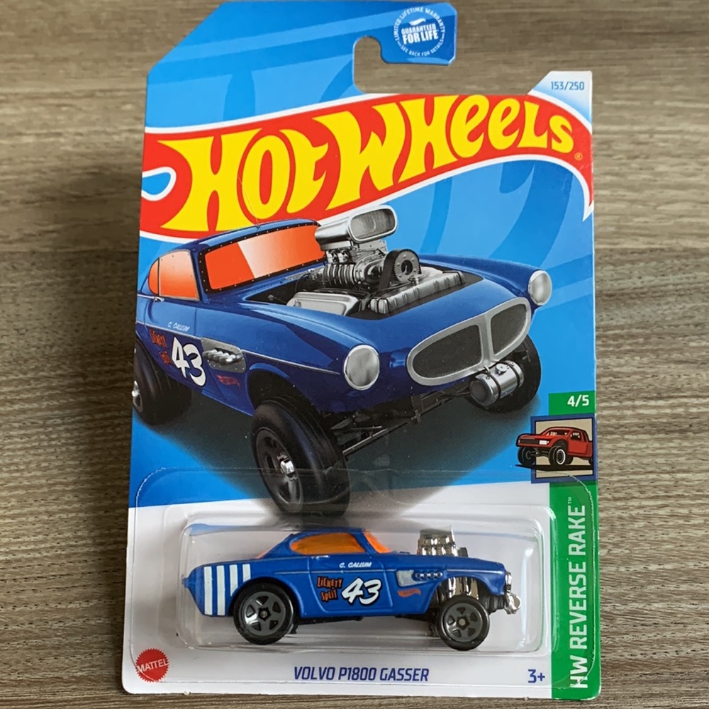 Hot Wheels Blue Volvo P 1800 Gasser Lickety Split 43 Race Car HotWheels 2024 New